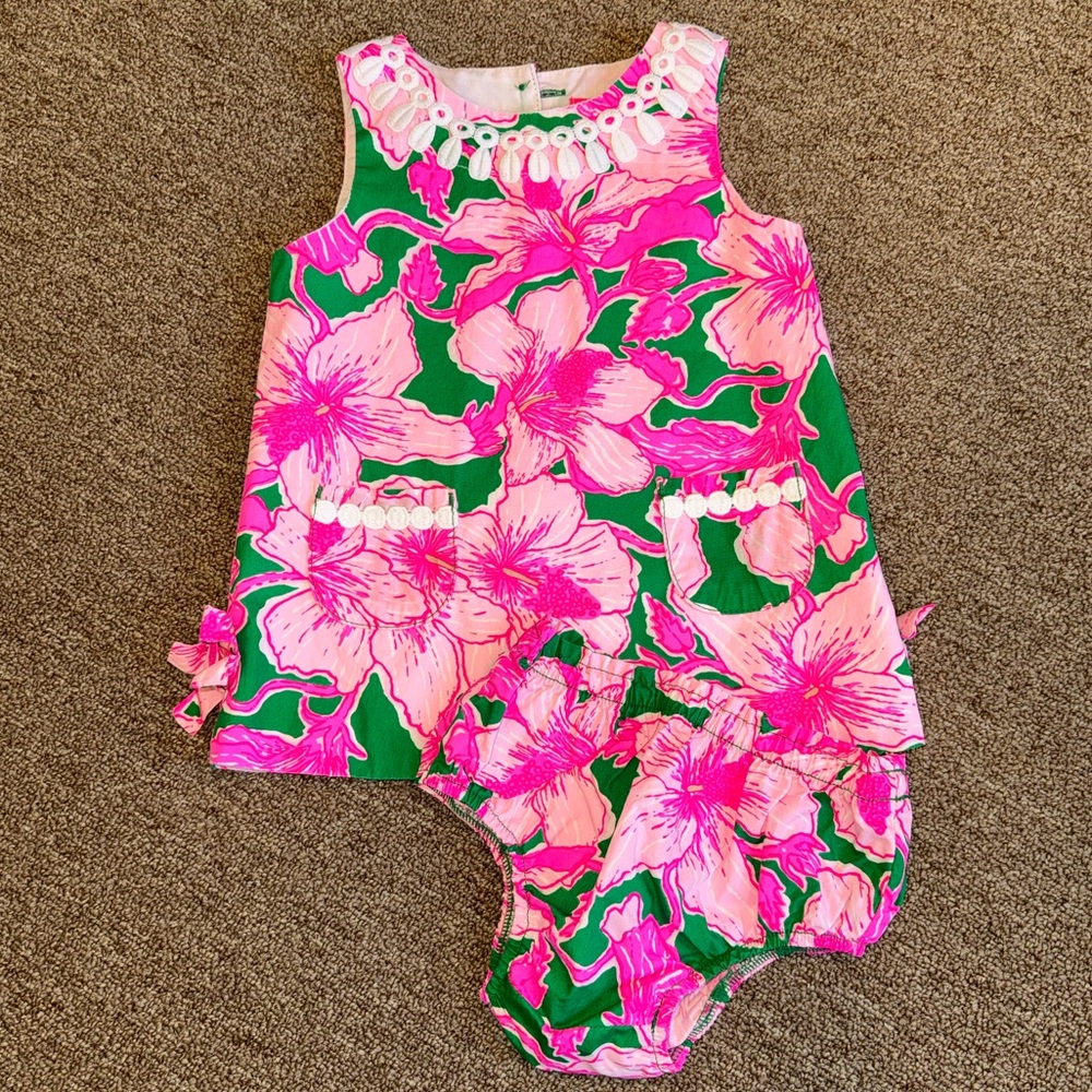 Lilly Pulitzer Hibiss Kiss Toddler Shift Dress, Floral Tank & Bloomers Set